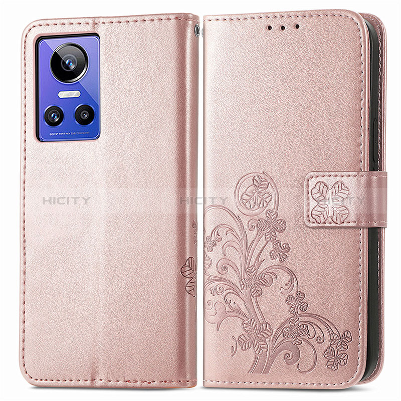 Funda de Cuero Cartera con Soporte Flores Carcasa para Realme GT Neo3 5G