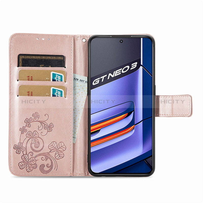 Funda de Cuero Cartera con Soporte Flores Carcasa para Realme GT Neo3 5G