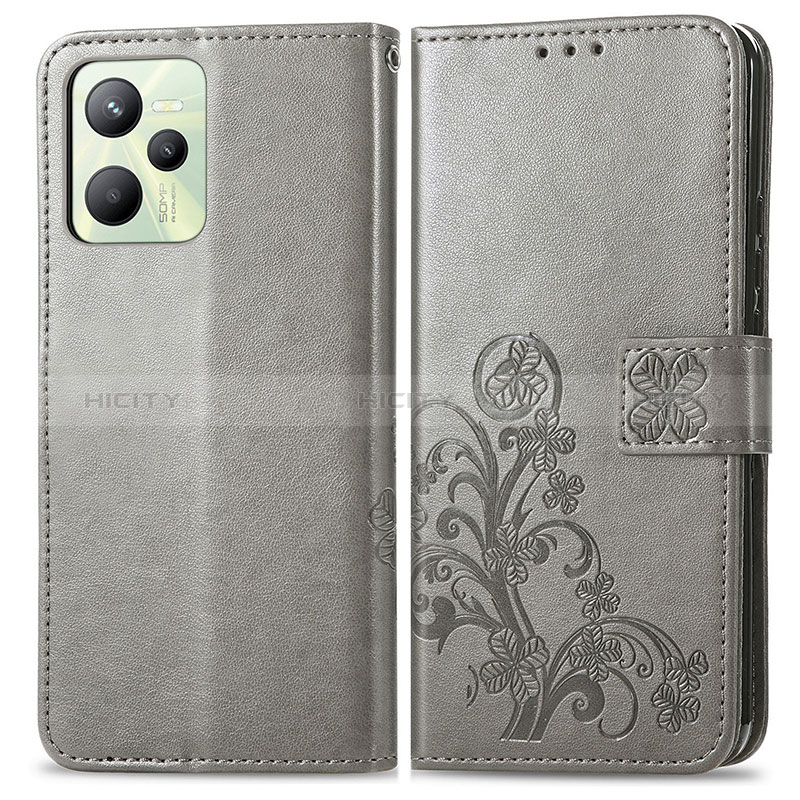 Funda de Cuero Cartera con Soporte Flores Carcasa para Realme Narzo 50A Prime