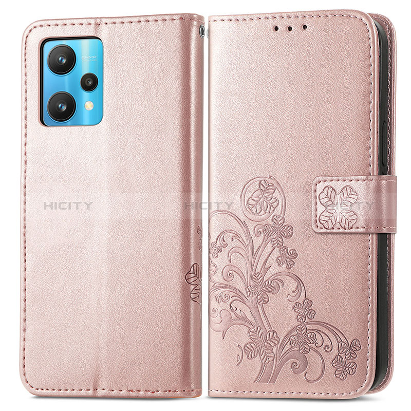 Funda de Cuero Cartera con Soporte Flores Carcasa para Realme Q5 5G