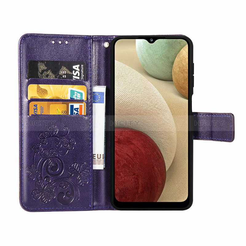 Funda de Cuero Cartera con Soporte Flores Carcasa para Samsung Galaxy A12 Nacho