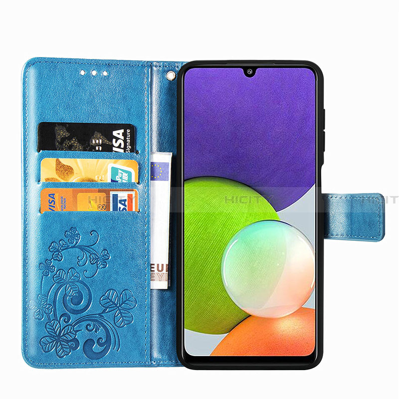 Funda de Cuero Cartera con Soporte Flores Carcasa para Samsung Galaxy A22 4G