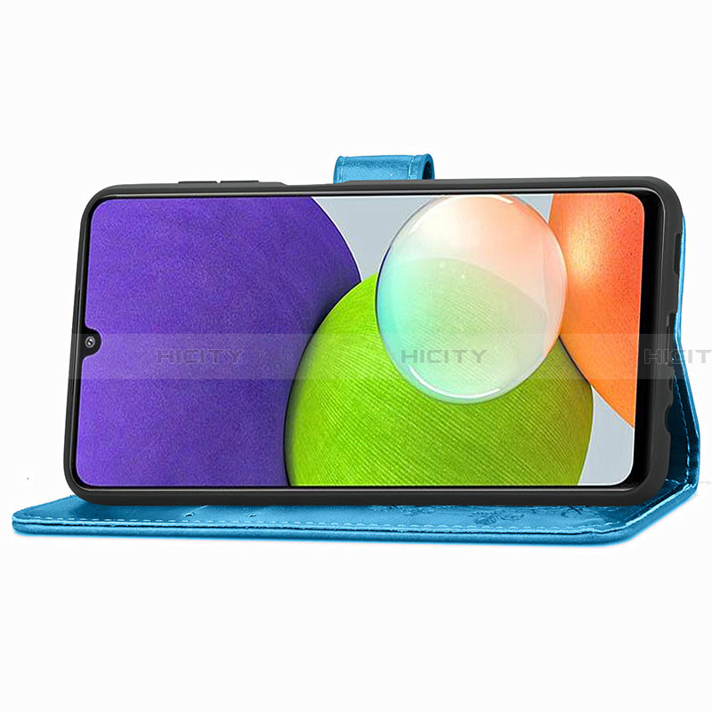 Funda de Cuero Cartera con Soporte Flores Carcasa para Samsung Galaxy A22 4G