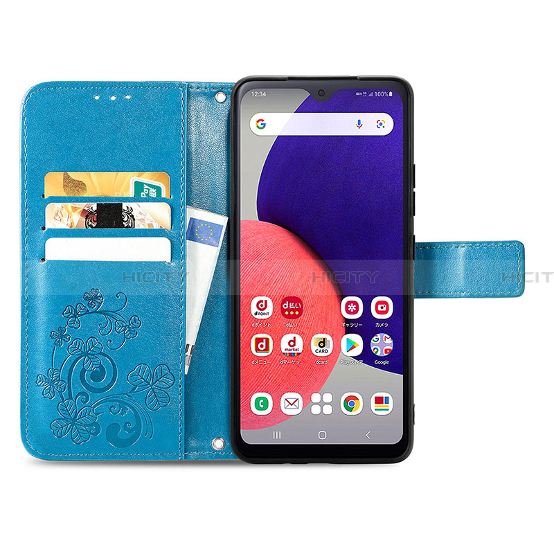 Funda de Cuero Cartera con Soporte Flores Carcasa para Samsung Galaxy A22 5G SC-56B