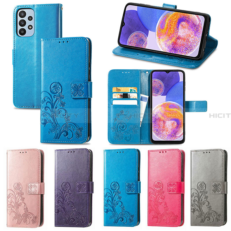 Funda de Cuero Cartera con Soporte Flores Carcasa para Samsung Galaxy A23 4G