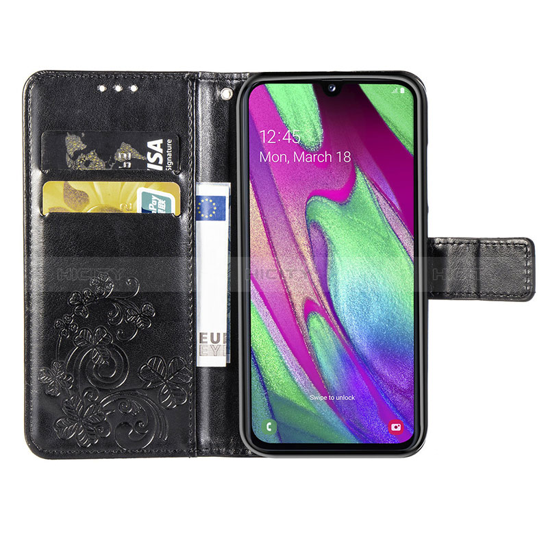 Funda de Cuero Cartera con Soporte Flores Carcasa para Samsung Galaxy A40