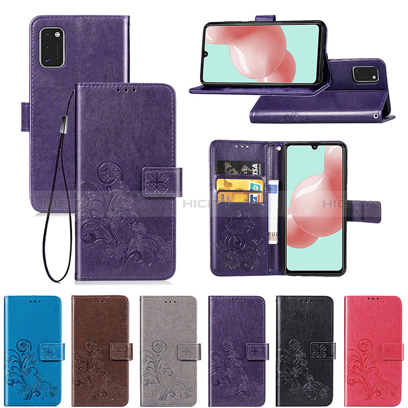 Funda de Cuero Cartera con Soporte Flores Carcasa para Samsung Galaxy A41