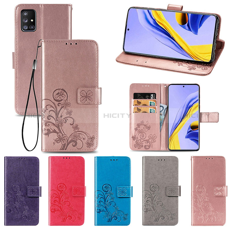 Funda de Cuero Cartera con Soporte Flores Carcasa para Samsung Galaxy A51 5G