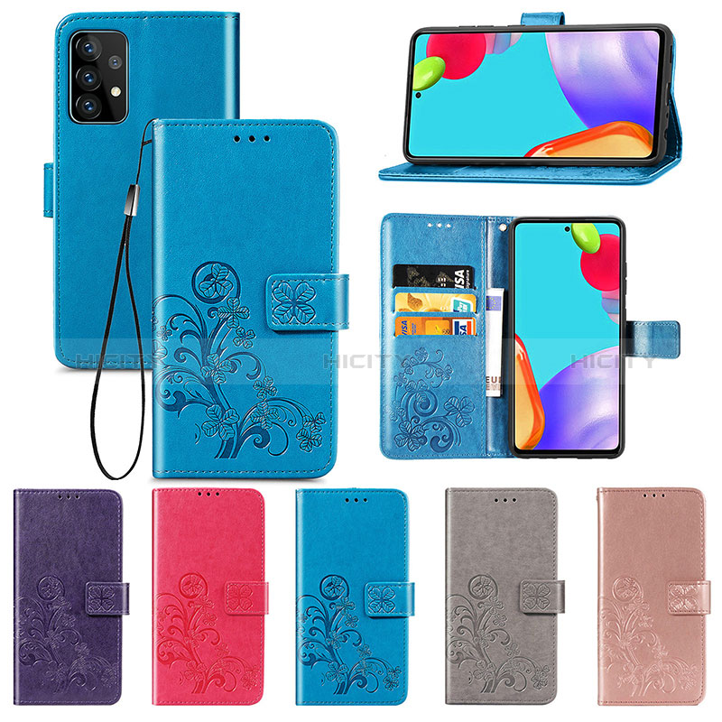 Funda de Cuero Cartera con Soporte Flores Carcasa para Samsung Galaxy A52s 5G