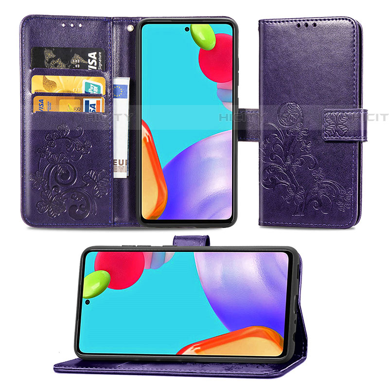 Funda de Cuero Cartera con Soporte Flores Carcasa para Samsung Galaxy A72 5G