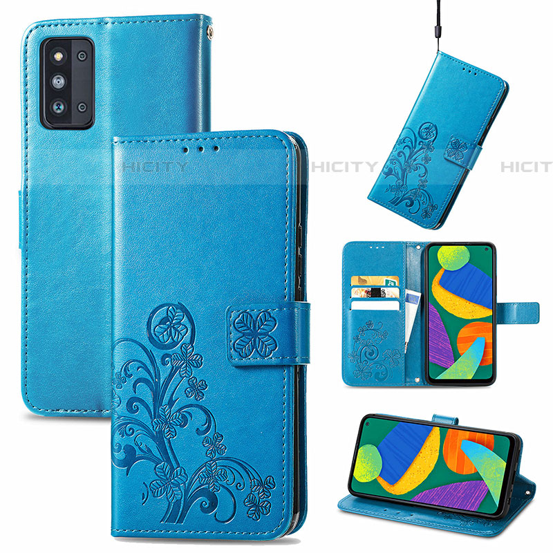 Funda de Cuero Cartera con Soporte Flores Carcasa para Samsung Galaxy F52 5G