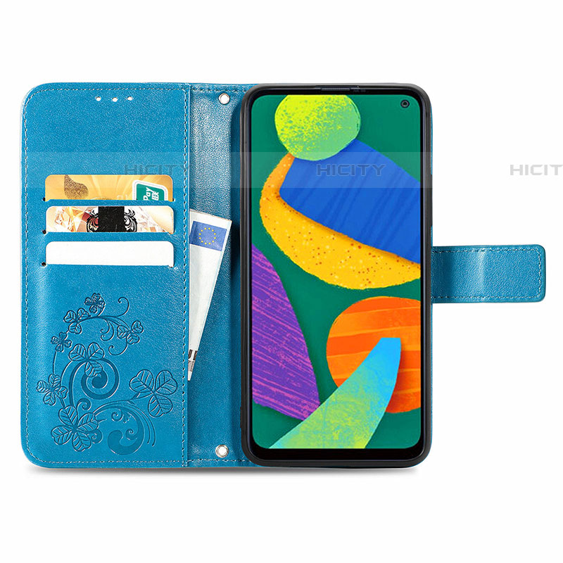 Funda de Cuero Cartera con Soporte Flores Carcasa para Samsung Galaxy F52 5G