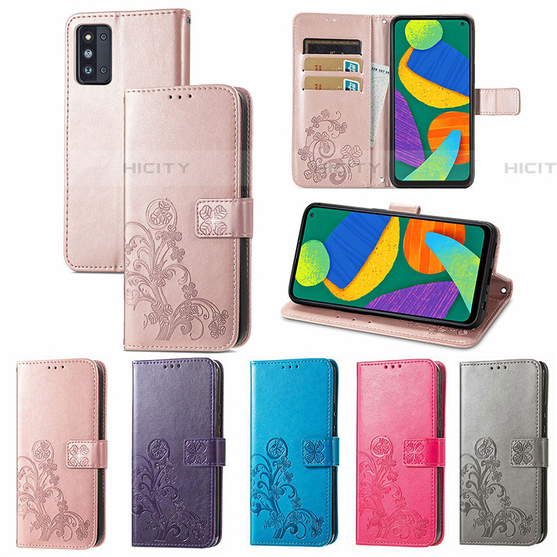 Funda de Cuero Cartera con Soporte Flores Carcasa para Samsung Galaxy F52 5G