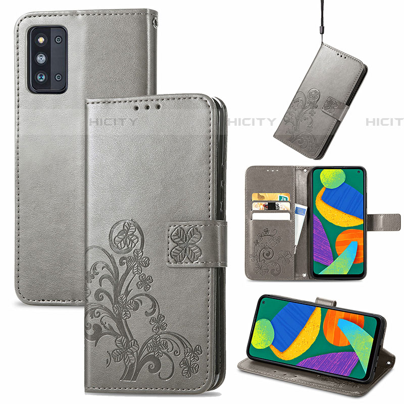 Funda de Cuero Cartera con Soporte Flores Carcasa para Samsung Galaxy F52 5G