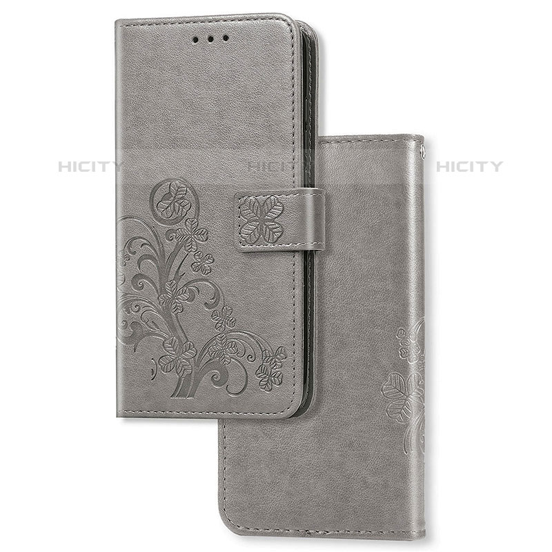 Funda de Cuero Cartera con Soporte Flores Carcasa para Samsung Galaxy M02s Gris