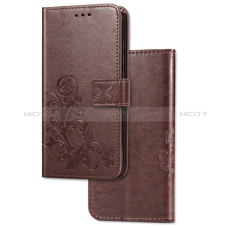 Funda de Cuero Cartera con Soporte Flores Carcasa para Samsung Galaxy M10S Marron