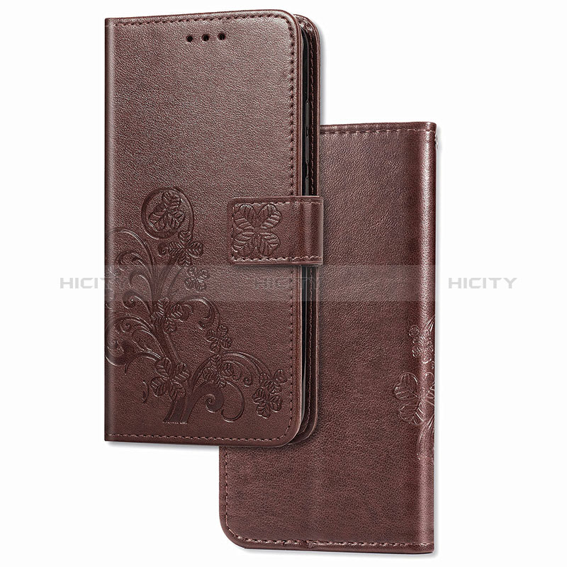 Funda de Cuero Cartera con Soporte Flores Carcasa para Samsung Galaxy M30s Marron