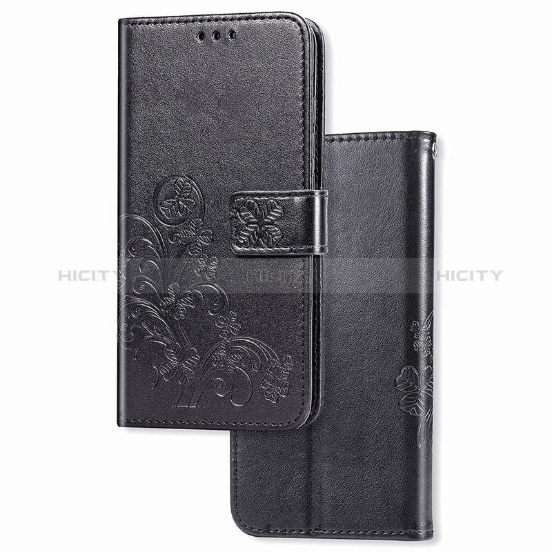 Funda de Cuero Cartera con Soporte Flores Carcasa para Samsung Galaxy M30s Negro