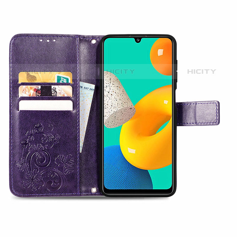 Funda de Cuero Cartera con Soporte Flores Carcasa para Samsung Galaxy M32 4G