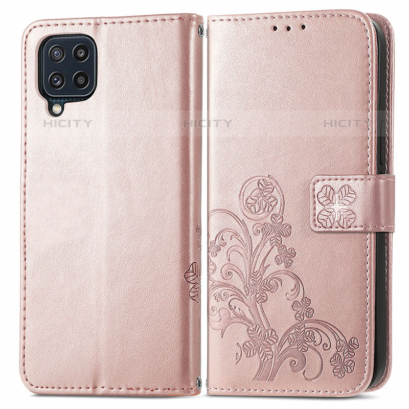 Funda de Cuero Cartera con Soporte Flores Carcasa para Samsung Galaxy M32 4G