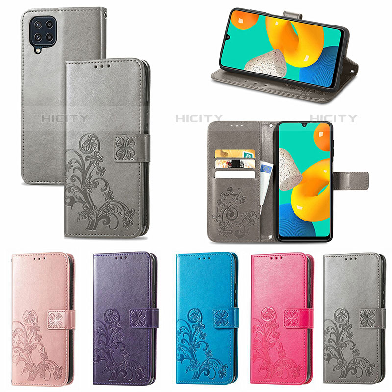 Funda de Cuero Cartera con Soporte Flores Carcasa para Samsung Galaxy M32 4G