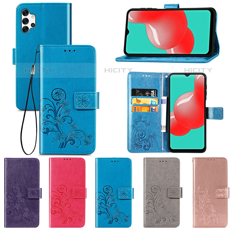 Funda de Cuero Cartera con Soporte Flores Carcasa para Samsung Galaxy M32 5G