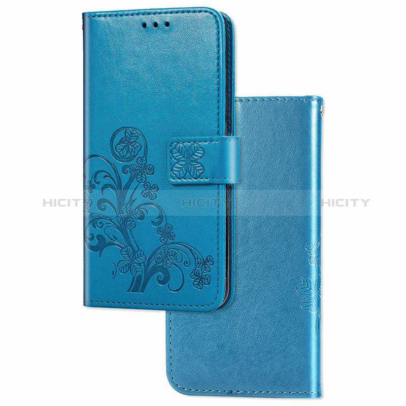 Funda de Cuero Cartera con Soporte Flores Carcasa para Samsung Galaxy Note 10 Lite Azul