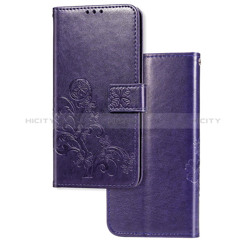 Funda de Cuero Cartera con Soporte Flores Carcasa para Samsung Galaxy Note 20 5G Morado