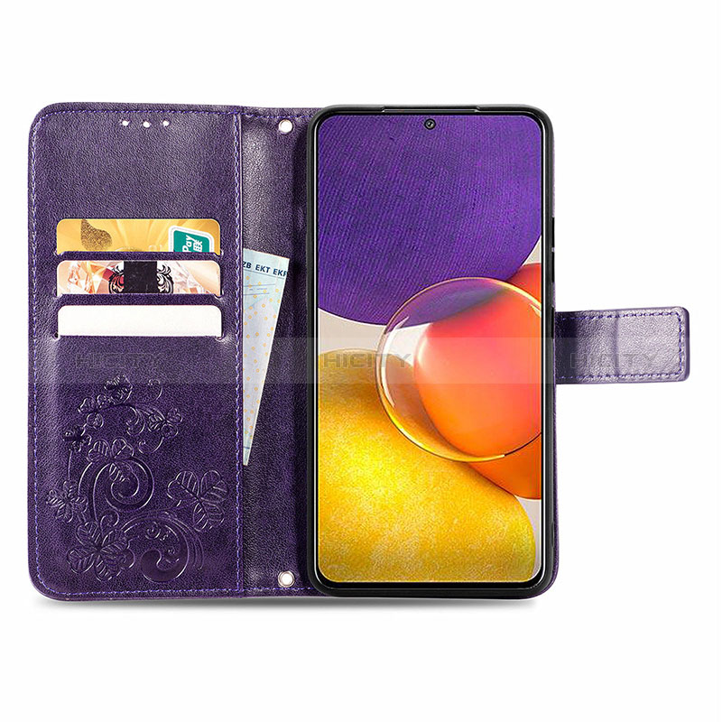 Funda de Cuero Cartera con Soporte Flores Carcasa para Samsung Galaxy Quantum2 5G