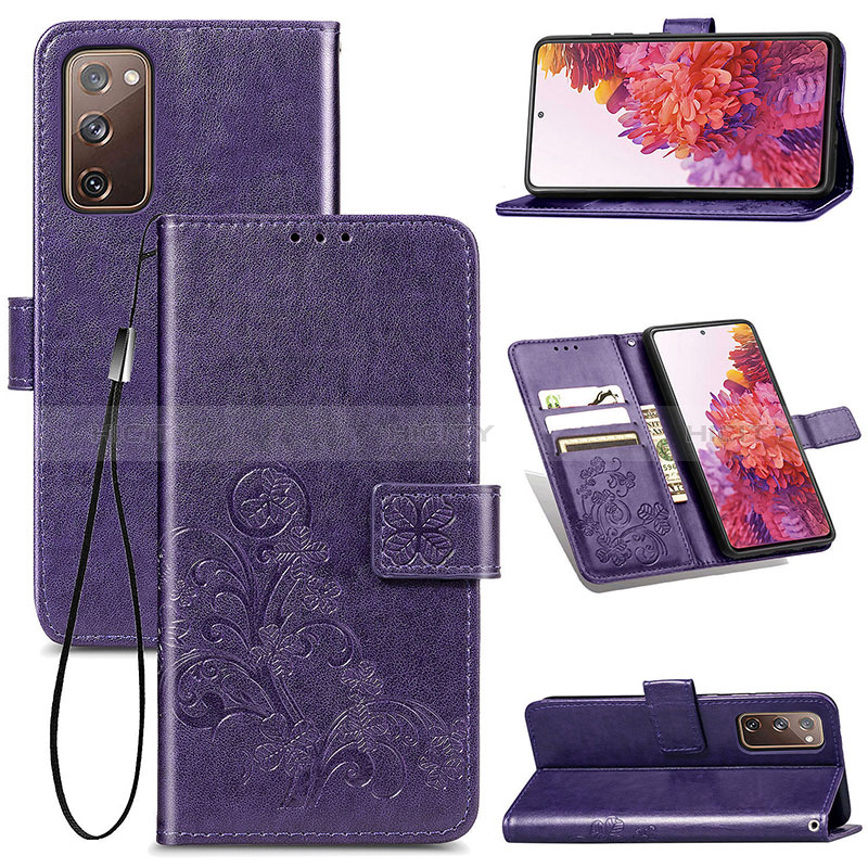 Funda de Cuero Cartera con Soporte Flores Carcasa para Samsung Galaxy S20 FE (2022) 5G