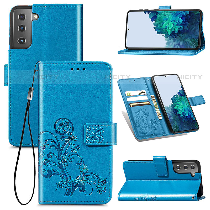 Funda de Cuero Cartera con Soporte Flores Carcasa para Samsung Galaxy S21 5G