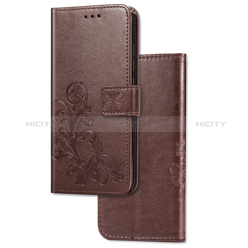 Funda de Cuero Cartera con Soporte Flores Carcasa para Sony Xperia 1 II Marron