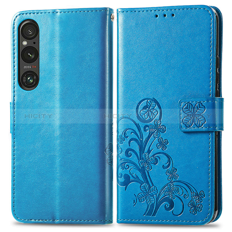 Funda de Cuero Cartera con Soporte Flores Carcasa para Sony Xperia 1 V