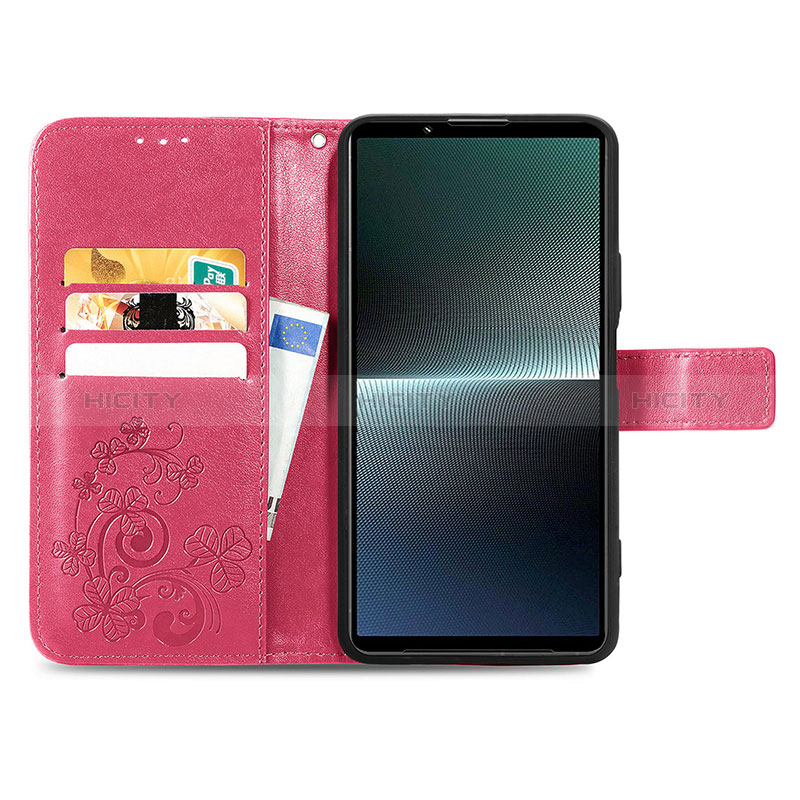 Funda de Cuero Cartera con Soporte Flores Carcasa para Sony Xperia 1 V