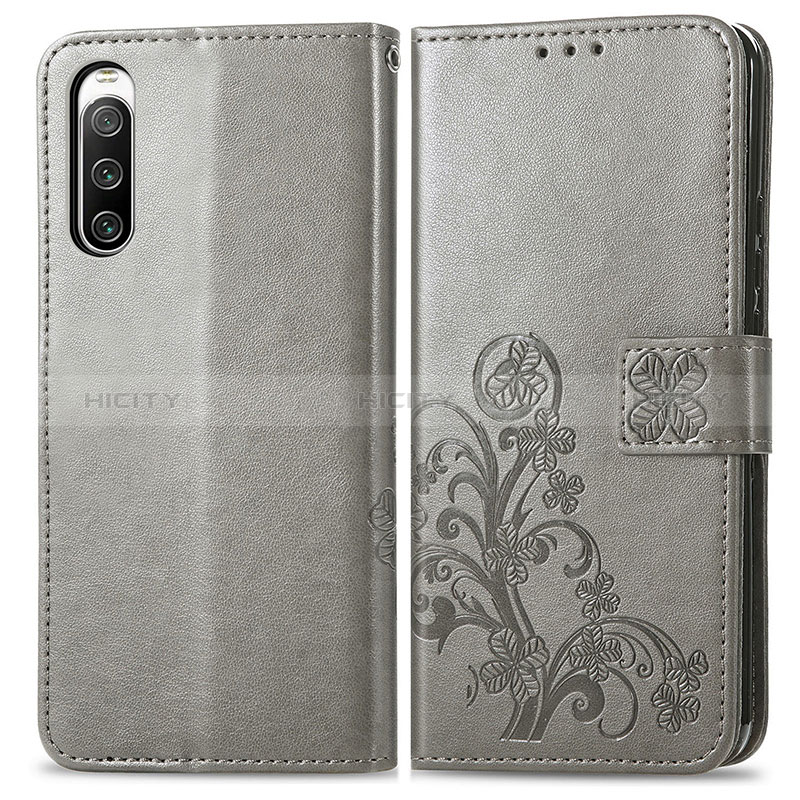 Funda de Cuero Cartera con Soporte Flores Carcasa para Sony Xperia 10 IV