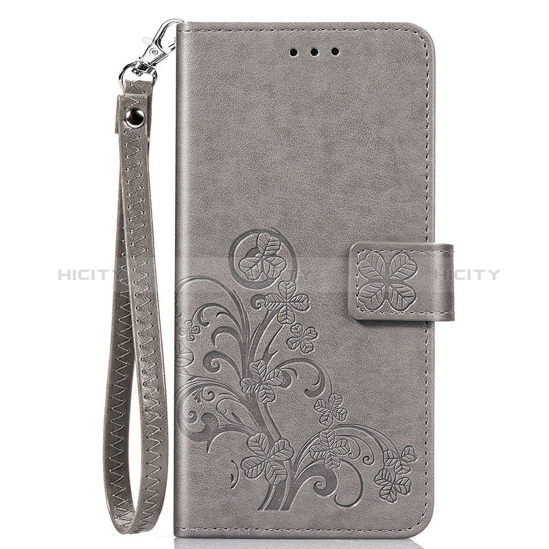 Funda de Cuero Cartera con Soporte Flores Carcasa para Sony Xperia 8 Gris