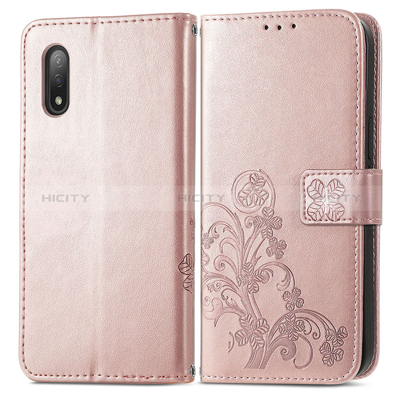 Funda de Cuero Cartera con Soporte Flores Carcasa para Sony Xperia Ace II SO-41B