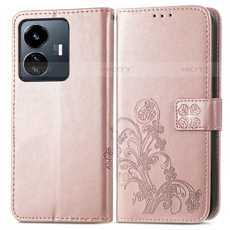 Funda de Cuero Cartera con Soporte Flores Carcasa para Vivo iQOO Z6 Lite 5G