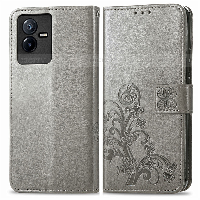 Funda de Cuero Cartera con Soporte Flores Carcasa para Vivo iQOO Z6x