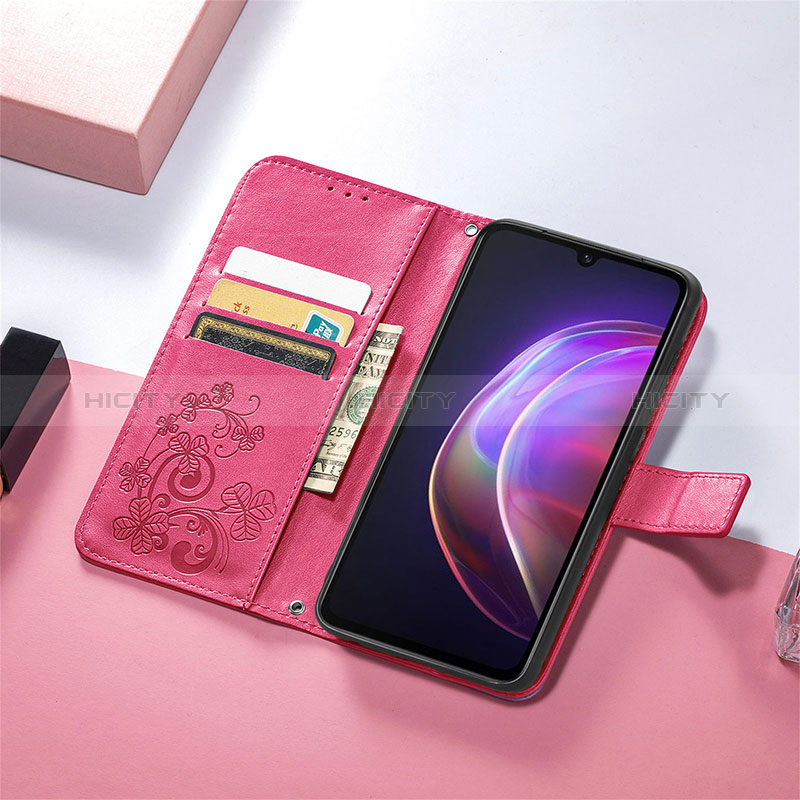 Funda de Cuero Cartera con Soporte Flores Carcasa para Vivo V21 5G