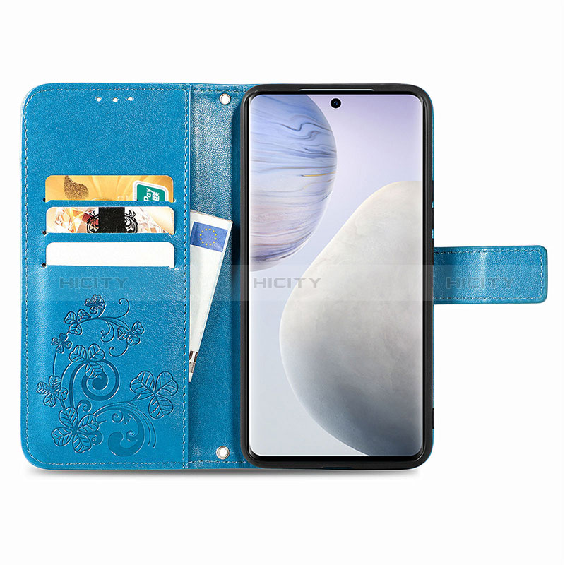 Funda de Cuero Cartera con Soporte Flores Carcasa para Vivo X60 Pro+ Plus 5G