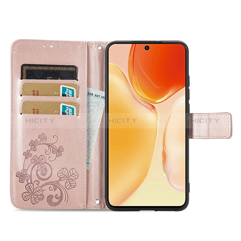 Funda de Cuero Cartera con Soporte Flores Carcasa para Vivo X70t