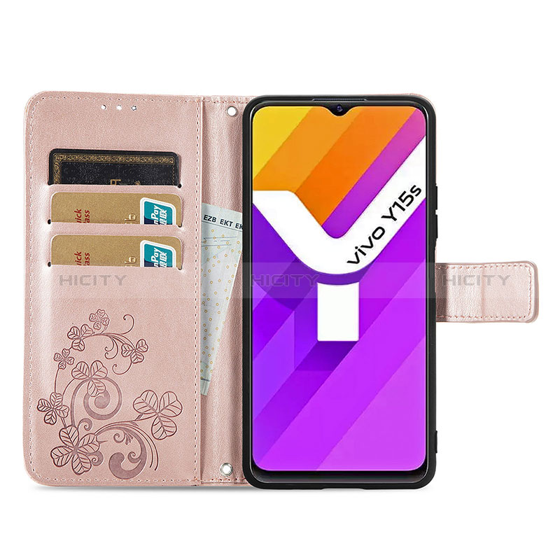 Funda de Cuero Cartera con Soporte Flores Carcasa para Vivo Y01A