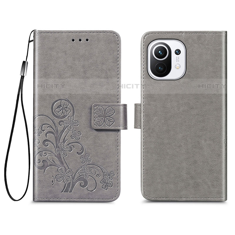 Funda de Cuero Cartera con Soporte Flores Carcasa para Xiaomi Mi 11 Lite 4G