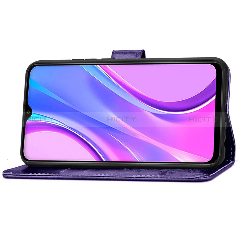 Funda de Cuero Cartera con Soporte Flores Carcasa para Xiaomi Redmi 9 Prime India