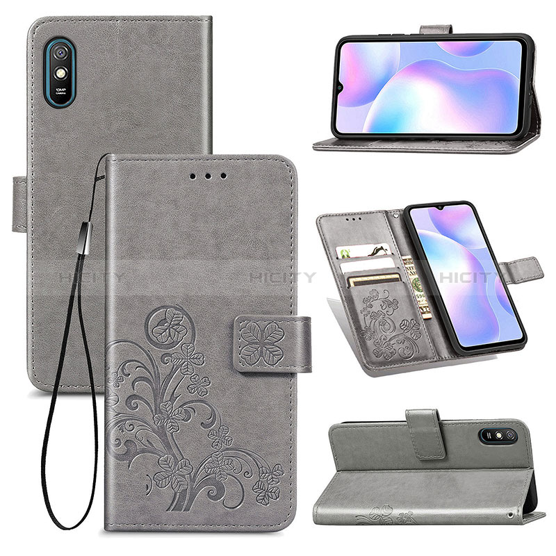 Funda de Cuero Cartera con Soporte Flores Carcasa para Xiaomi Redmi 9A