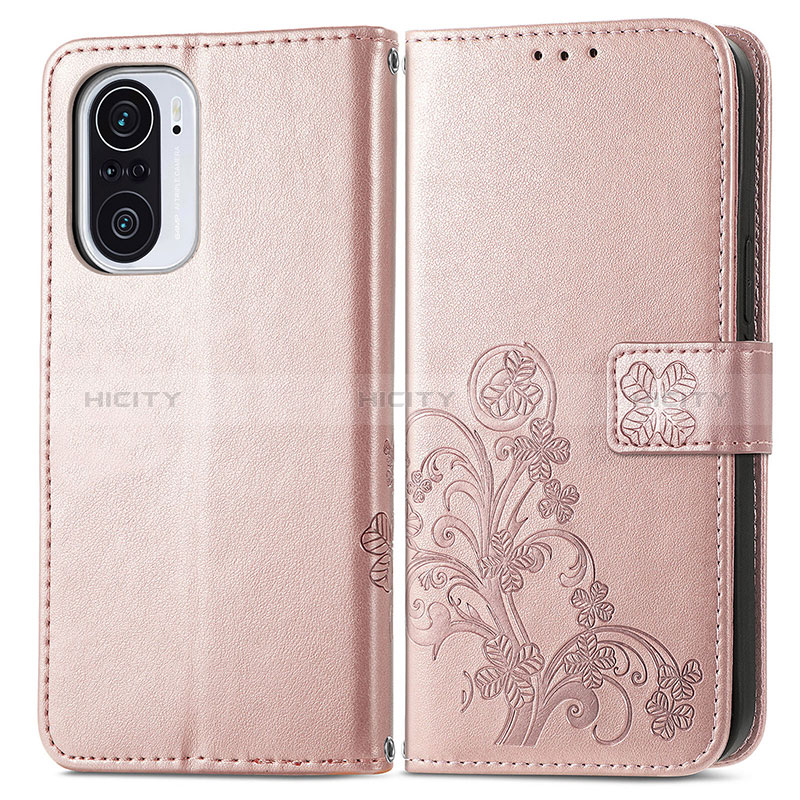 Funda de Cuero Cartera con Soporte Flores Carcasa para Xiaomi Redmi K40 5G