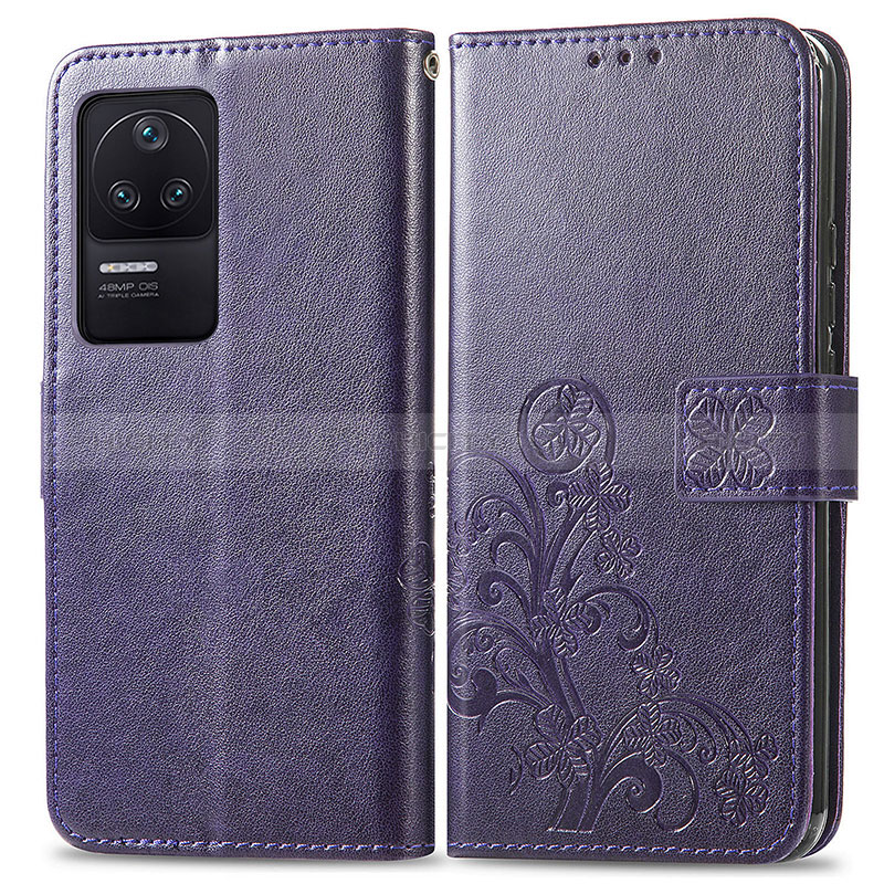 Funda de Cuero Cartera con Soporte Flores Carcasa para Xiaomi Redmi K40S 5G