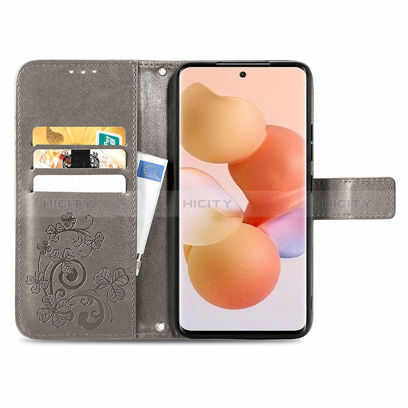 Funda de Cuero Cartera con Soporte Flores Carcasa para Xiaomi Redmi K50 Ultra 5G