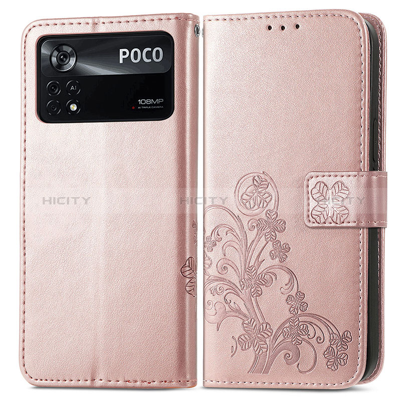 Funda de Cuero Cartera con Soporte Flores Carcasa para Xiaomi Redmi Note 11E Pro 5G